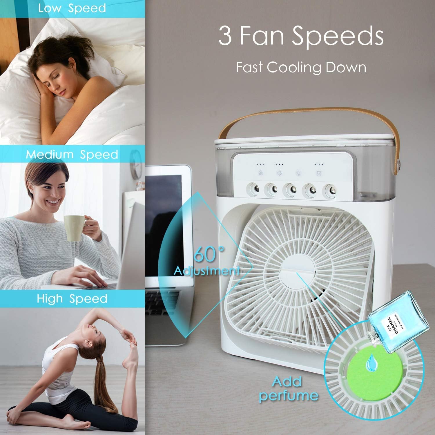 ROHS Mini A/C Cooling Fan All in one Cooler (White) - Image 3