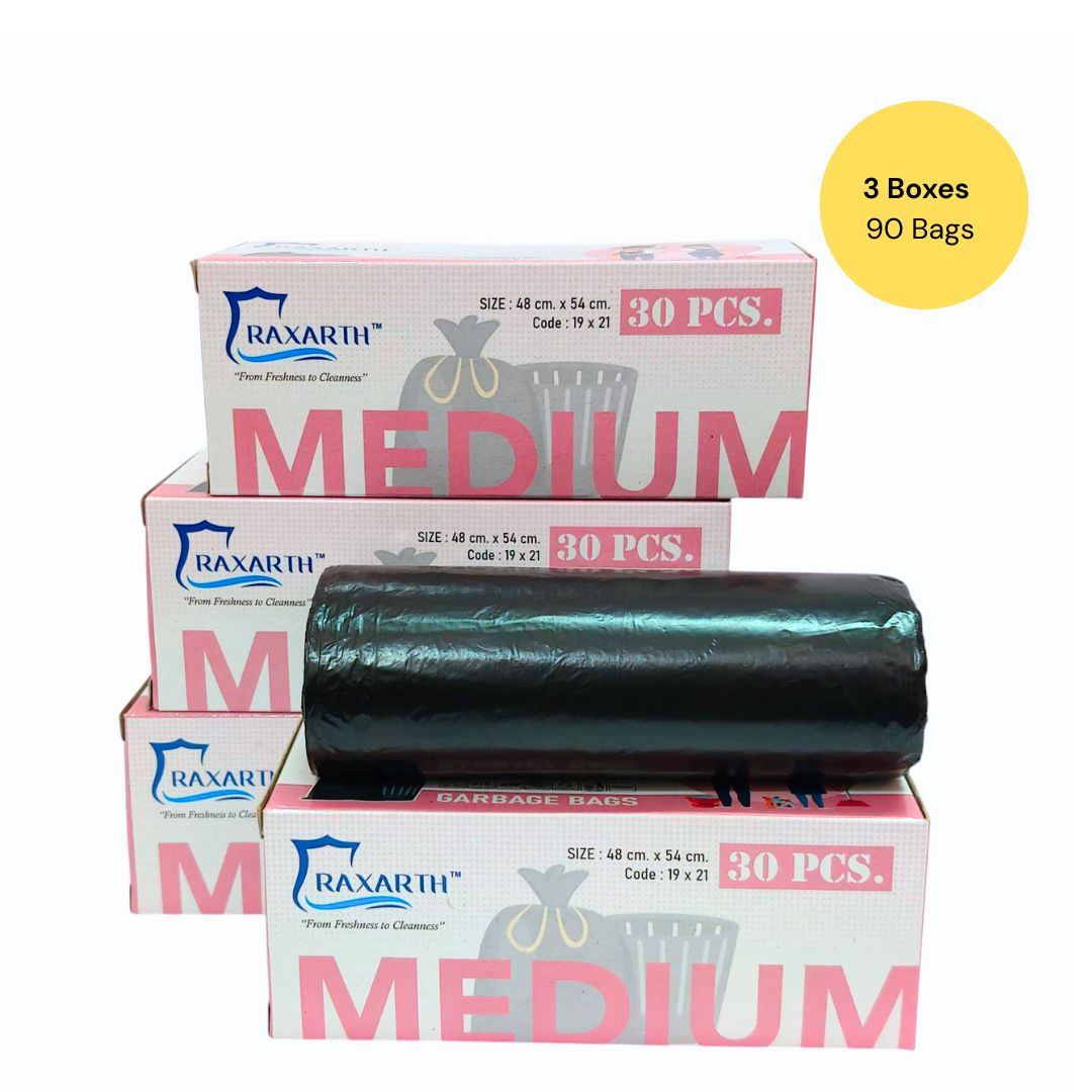 RAAXARTH Garbage Bag Medium 19*21 for Home and Kitchen (pack of - 3)