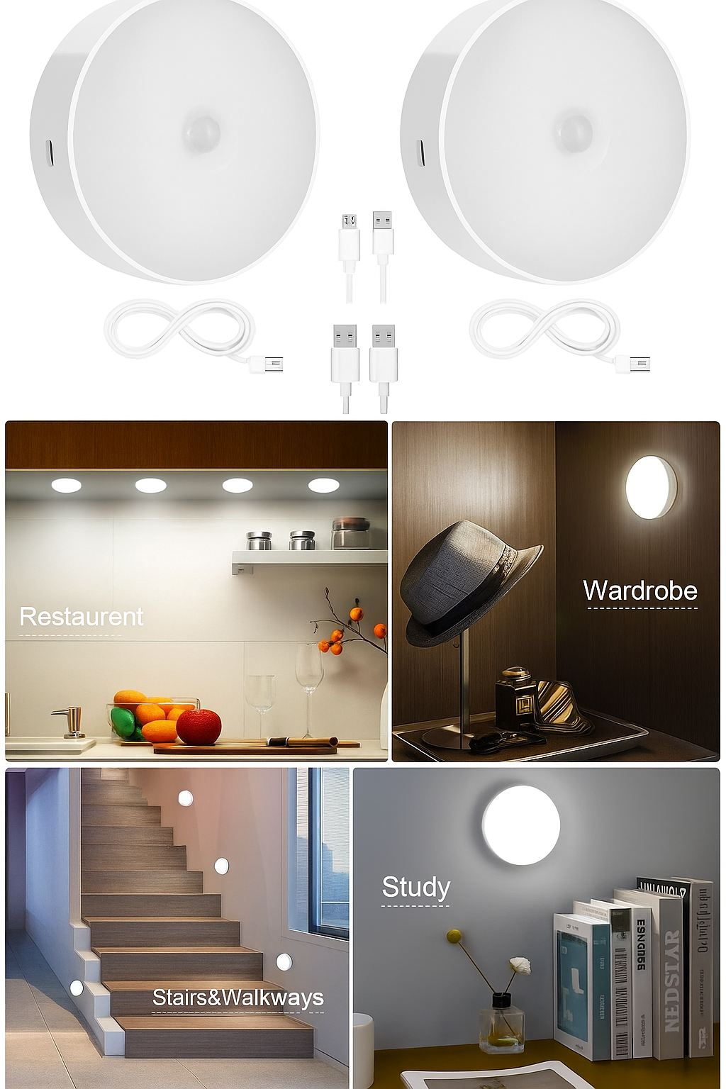 Rechargeable Motion Sensor LED Night Light (2-Pack) - Image 2