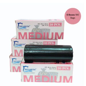 RAAXARTH Garbage Bag Medium 19*21 for Home and Kitchen (pack of 6 )